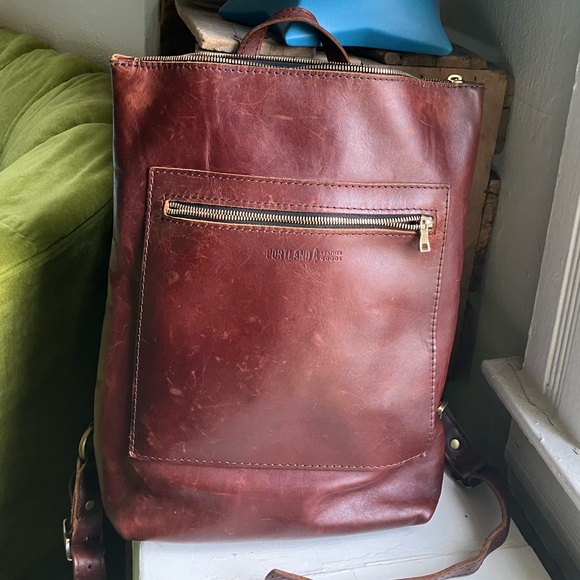 Portland Leather Handbags - COGNAC Portland Leather Goods Laptop Backpack
